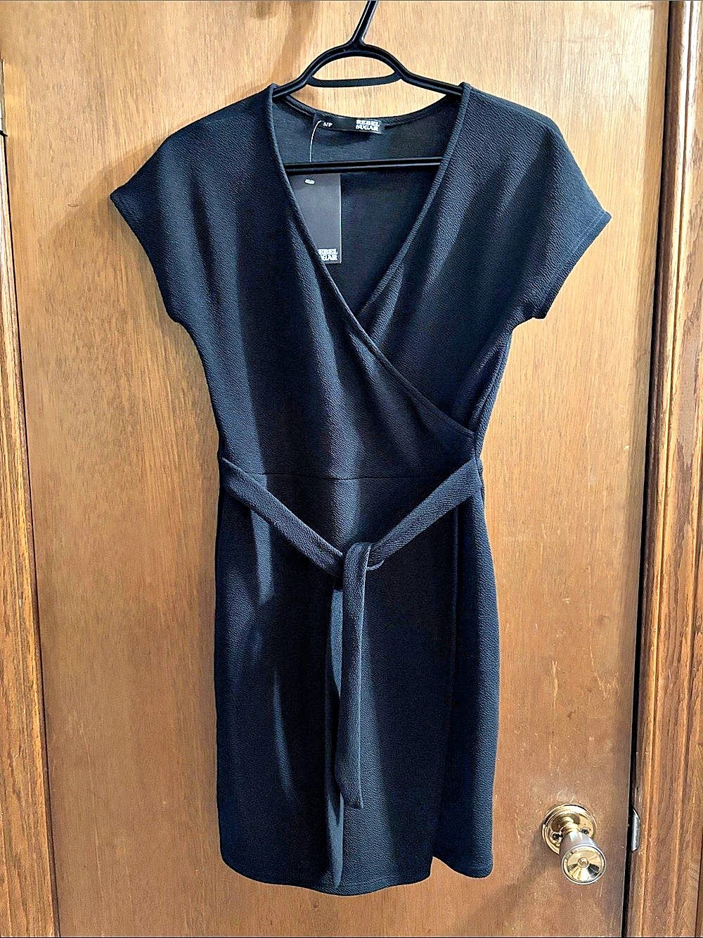 Rebel Sugar Black Wrap Mini Dress Size Small NWT